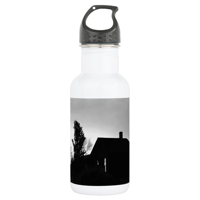 Fallend Silhouette Stille Edelstahlflasche (Vorderseite)