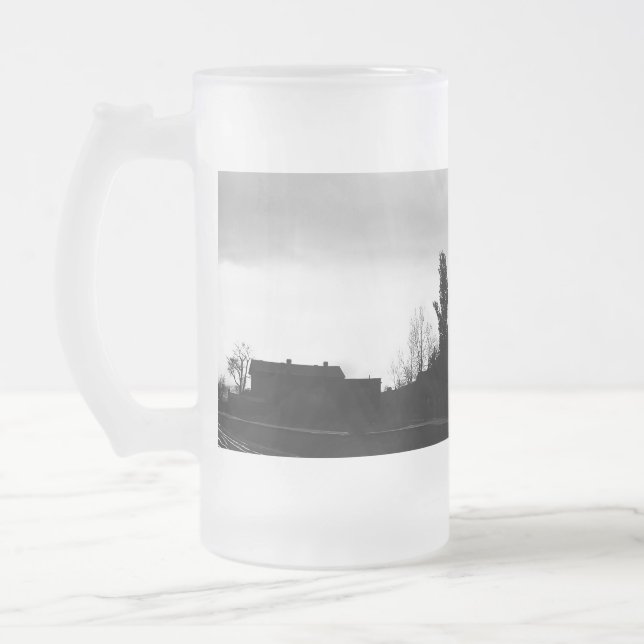 Fallend Silhouette Stille Mattglas Bierglas (Links)