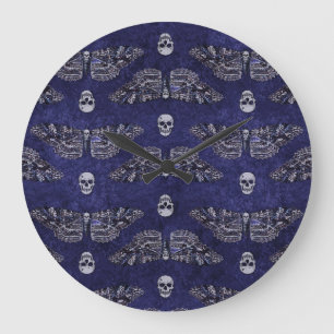 Fallend Totschlucht Moth and Skulls Große Wanduhr