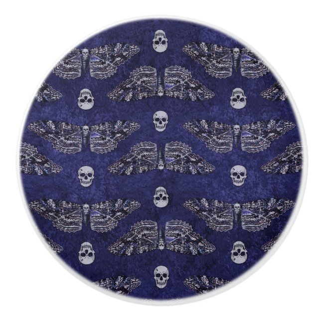 Fallend Totschlucht Moth and Skulls Keramikknauf (Vorderseite)