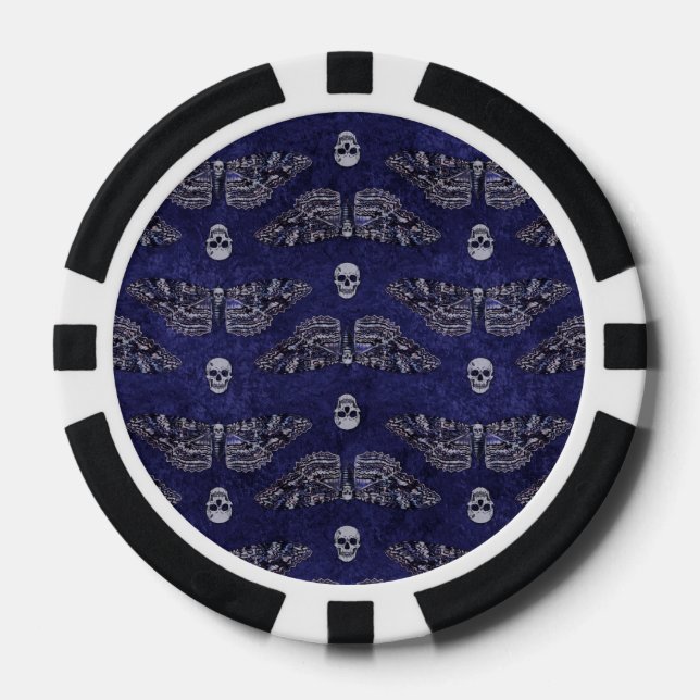 Fallend Totschlucht Moth and Skulls Pokerchips (Vorderseite)