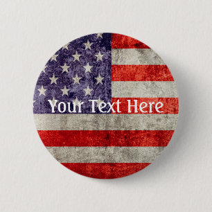 Fallende antike amerikanische Flagge Button