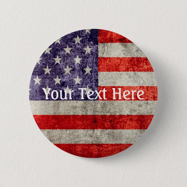 Fallende antike amerikanische Flagge Button (Vorderseite)