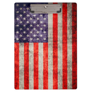 Fallende antike amerikanische Flagge Klemmbrett