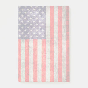 Fallende antike amerikanische Flagge Post-it Klebezettel