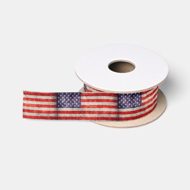 Fallende antike amerikanische Flagge Satinband (Spule)