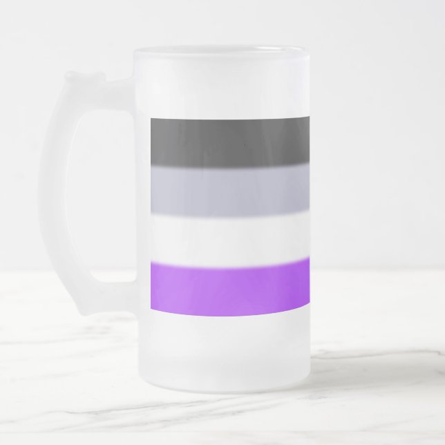 Fallende asexuelle Flagge Mattglas Bierglas (Links)