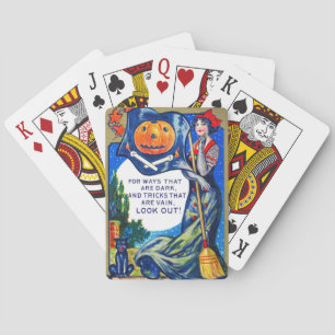 Fallende Ausblicke Halloween-Zeit Spielkarten