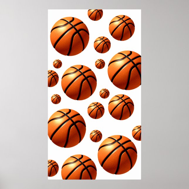 Fallende Balls Motivierend Basketball-Artwork Poster (Vorne)