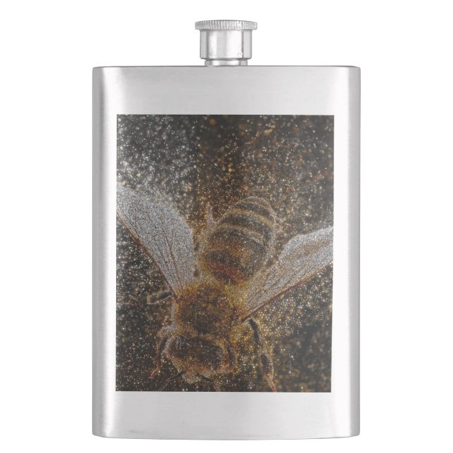 Fallende Bienen sind magisch Flachmann (Vorderseite)