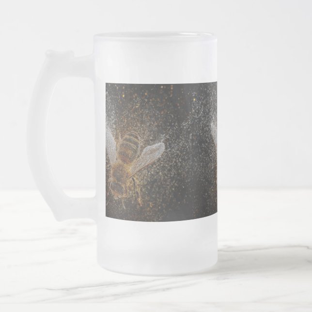 Fallende Bienen sind magisch Mattglas Bierglas (Links)