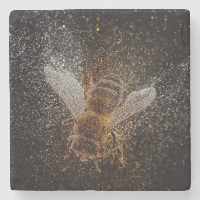 Fallende Bienen sind magisch Steinuntersetzer (Vorderseite)