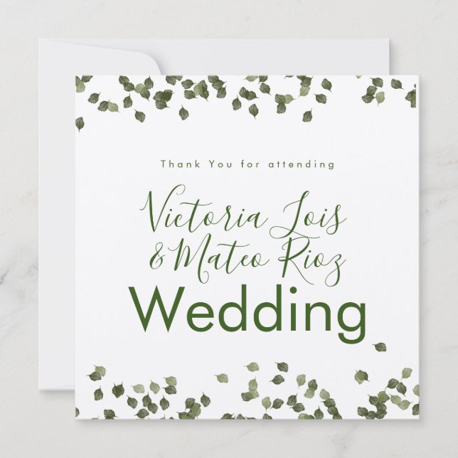 Fallende Blätter Fall Danke Rustikale Hochzeit (Vorderseite)
