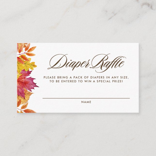 Fallende Blätter Garland Babydusche Windelwindeln Begleitkarte (Vorderseite)