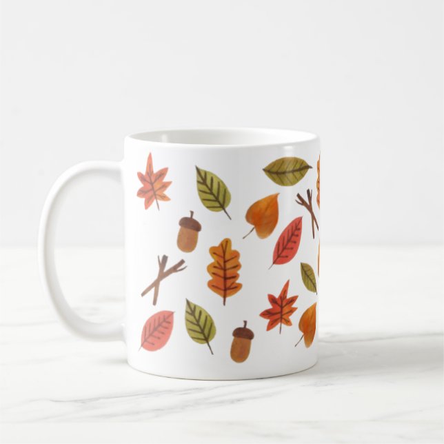 Fallende Blätter Gemütliche Herbstkaffee-Tasse Kaffeetasse (Links)