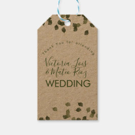 Fallende Blätter Herbst Grüne Danke Geschenkanhänger