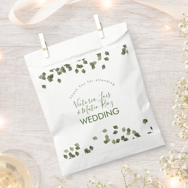 Fallende Blätter Herbst Grüne Danke Geschenktütchen (Ausgeschnitten)