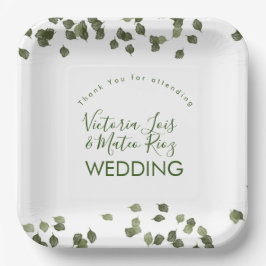 Fallende Blätter Herbst Grüne Danke Pappteller