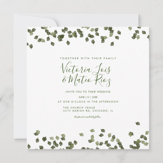 Fallende Blätter Herbst Rustikale Hochzeit (Vorderseite)