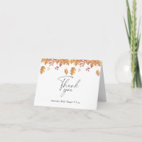 Fallende Blätter Herbstdusche - Dankeschön Card
