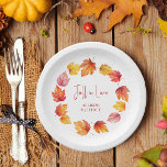 Fallende Blätter Herbsthochzeit Herbst in Liebe Pappteller<br><div class="desc">Schöne Aquarell-Herbstlaube Set diese Hochzeitssuite außer der Erholung. Sie können den gesamten Text anpassen. Verfügbare Koordinationsgegenstände.</div>