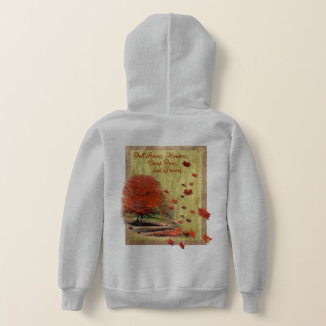 Fallende Blätter Herbstlandschaft Hoodie (AblageHinten)