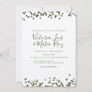 Fallende Blätter Herbstliche Rustikale Hochzeit  Einladung