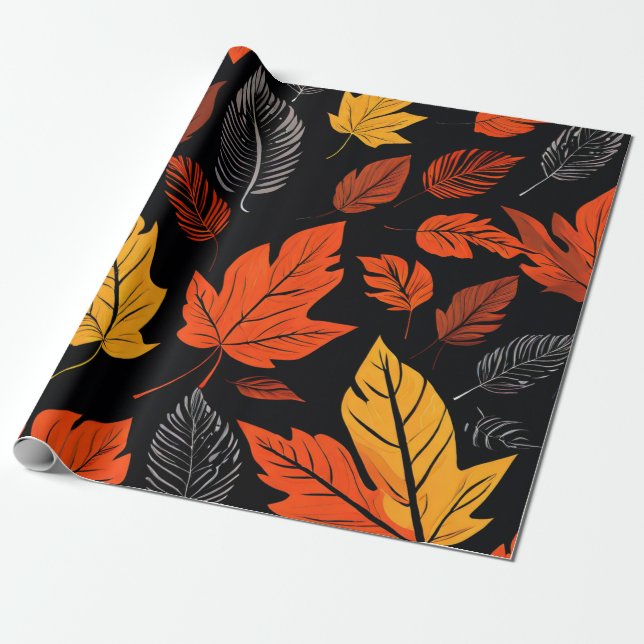 Fallende Blätter: klassisches Herbstdesign Geschenkpapier (Ungerollt)