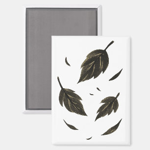 Fallende Blätter - Minimalistische Tinte Magnet