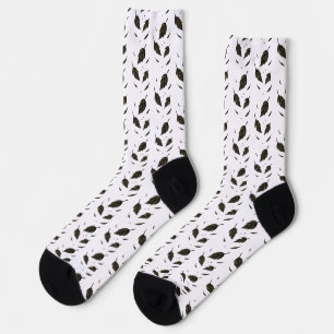 Fallende Blätter – Minimalistische Tinten-Natur au Socken