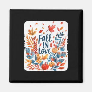 Fallende Blätter mit Liebe zum Herbst und Paare Pr Magnet