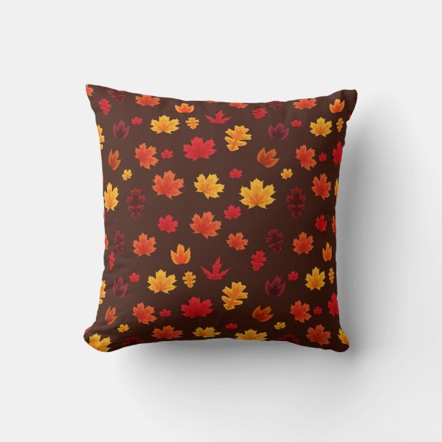 Fallende Blätter Muster - rustikale Herbstdekorati Kissen (Vorderseite)