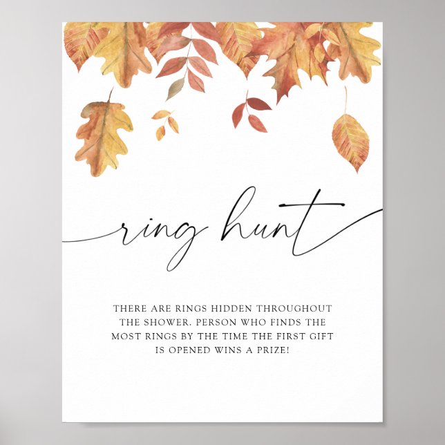 Fallende Blätter - Ringjagd Brautparty-Spiel Poster (Vorne)