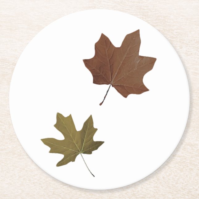 Fallende Blätter Runder Pappuntersetzer (Vorderseite)