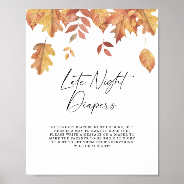 Fallende Blätter Späte Nacht Windeln Spiel Poster (Vorne)