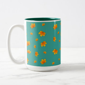Fallende Blätter Zweifarbige Tasse