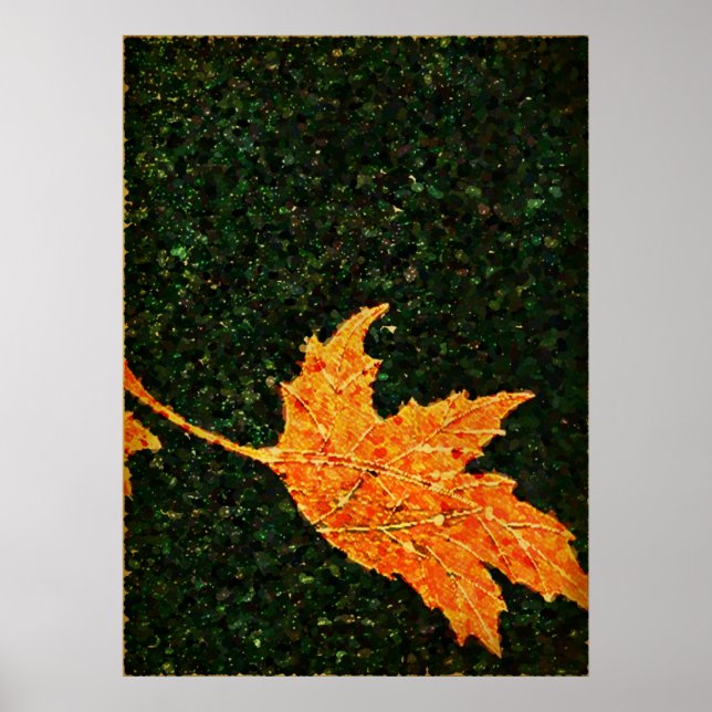 Fallende Blätterölmalerei Poster (Vorne)