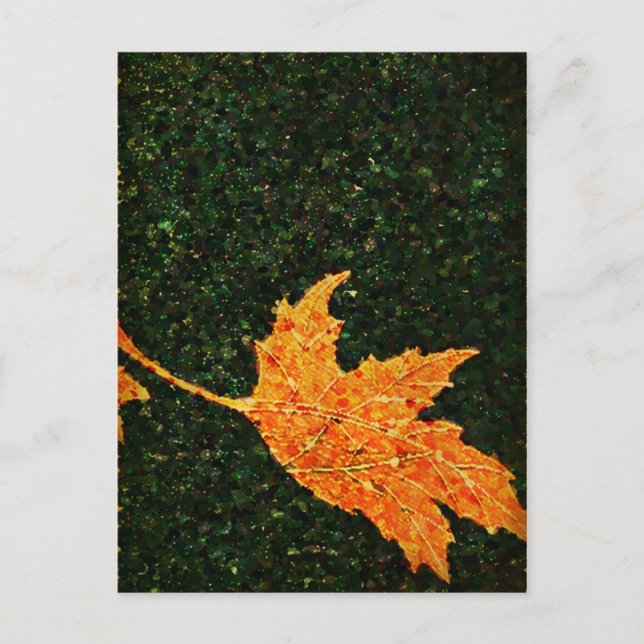 Fallende Blätterölmalerei Postkarte (Vorderseite)