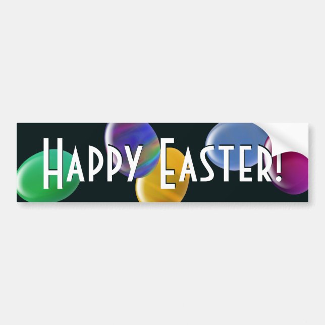 Fallende Eier glücklich Ostern! Autoaufkleber (Vorne)