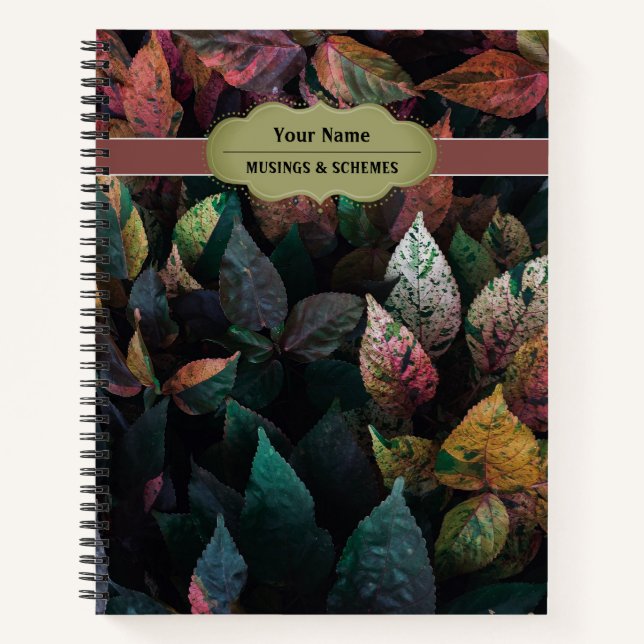 Fallende farbige Herbst-Blätter-Notebook Notizbuch (Vorderseite)