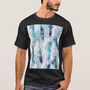 Fallende Federn: Blaues Wasser Nahtlos T-Shirt