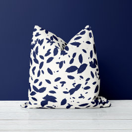Fallende Foliage Navy White Throw Kissen