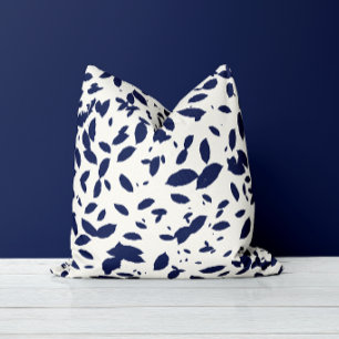 Fallende Foliage Navy White Throw Kissen