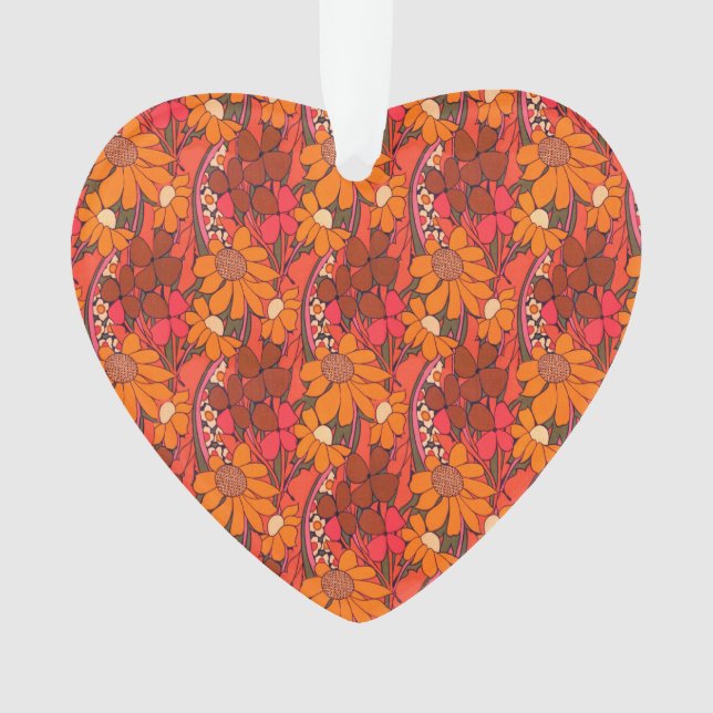 Fallende Groovy Blumen Ornament (Vorderseite)