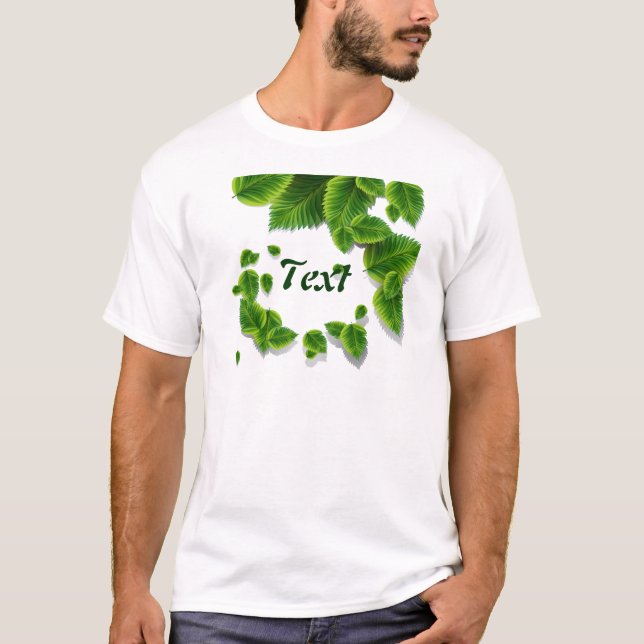 Fallende grüne Blätter T-Shirt (Vorderseite)