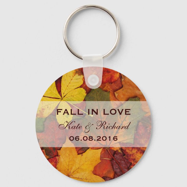 Fallende Herbstausgänge Gastgeschenk Hochzeit Schl Schlüsselanhänger (Vorderseite)