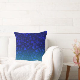 Fallende Herzen blau Kissen