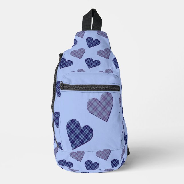 Fallende Herzen im Frühjahrsschwanzbeutel Crossbody Bag (Vorderseite)