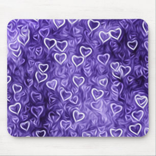 Fallende Herzen - Lila Mousepad
