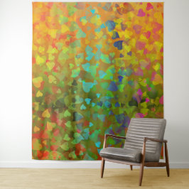 Fallende Herzen Orange Wandteppich